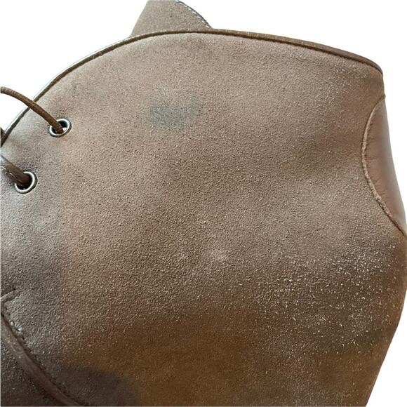 Stuart Weitzman Kalahari Tan Suede Hidden Wedge Lace‎ up Booties Size 7 - Picture 11 of 12